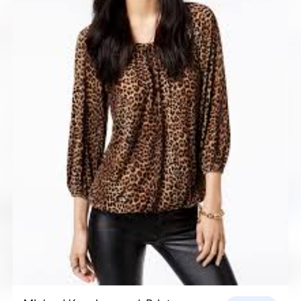 NWT Leopard print Michael Kors women's blouse